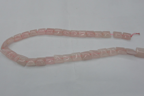 CRQ621 15.5 inches 10*10mm square rose quartz beads wholesale