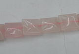 CRQ622 15.5 inches 12*12mm square rose quartz beads wholesale