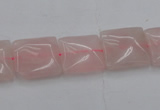 CRQ623 15.5 inches 14*14mm square rose quartz beads wholesale