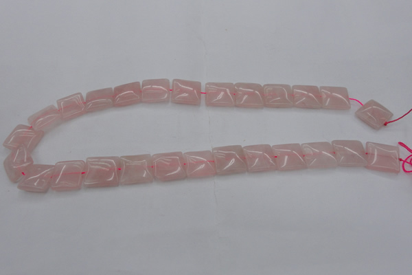 CRQ623 15.5 inches 14*14mm square rose quartz beads wholesale