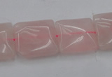 CRQ624 15.5 inches 16*16mm square rose quartz beads wholesale