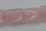 CRQ625 15.5 inches 18*18mm square rose quartz beads wholesale