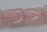 CRQ626 15.5 inches 20*20mm square rose quartz beads wholesale