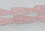 CRQ63 15.5 inches 10*30mm teardrop natural rose quartz beads wholesale