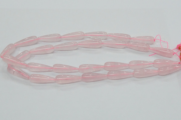 CRQ63 15.5 inches 10*30mm teardrop natural rose quartz beads wholesale