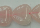 CRQ635 15.5 inches 30*30mm heart rose quartz beads wholesale