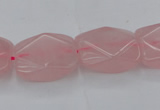 CRQ657 15.5 inches 15*20mm faceted rectangle rose quartz beads