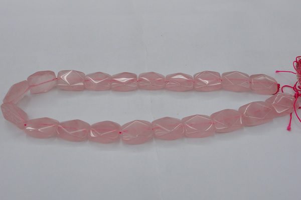 CRQ657 15.5 inches 15*20mm faceted rectangle rose quartz beads