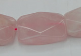 CRQ658 15.5 inches 22*30mm faceted rectangle rose quartz beads