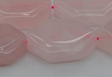 CRQ660 15.5 inches 22*30mm hexagon rose quartz beads