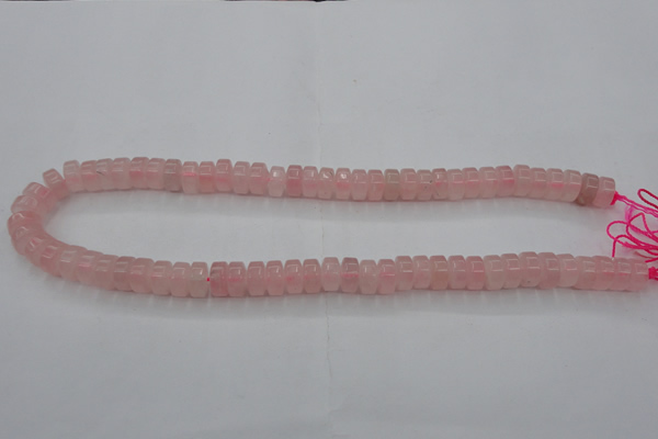 CRQ684 15.5 inches 5*10mm tyre rose quartz beads wholesale