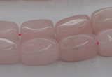 CRQ697 15.5 inches 10*18mm nuggets rose quartz beads wholesale