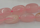 CRQ698 15.5 inches 8*16mm - 9*18mm nuggets rose quartz beads