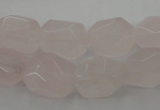 CRQ701 15.5 inches 10*14mm - 12*16mm faceted nuggets rose quartz beads