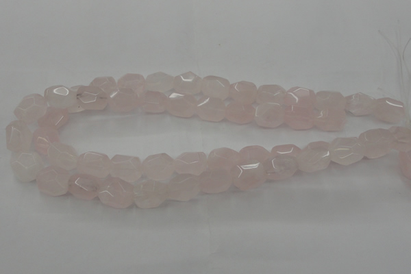 CRQ701 15.5 inches 10*14mm - 12*16mm faceted nuggets rose quartz beads