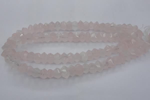 CRQ703 15.5 inches 8*12mm - 10*14mm faceted nuggets rose quartz beads