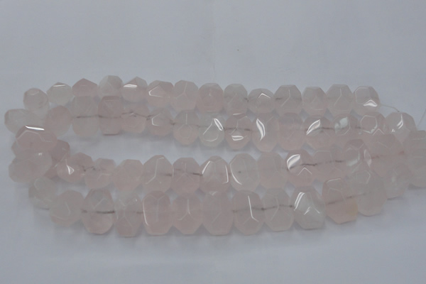 CRQ704 15.5 inches 13*18mm - 15*20mm faceted nuggets rose quartz beads