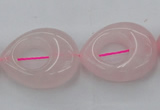 CRQ708 15.5 inches 20*25mm flat teardrop rose quartz beads