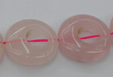 CRQ710 15.5 inches 25mm flat round rose quartz beads