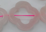 CRQ712 15.5 inches 38mm carved flower rose quartz beads