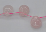 CRQ718 Top drilled 13*18mm flat teardrop rose quartz beads