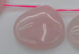 CRQ725 Top drilled 35*35mm flat teardrop rose quartz beads