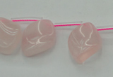 CRQ732 Top drilled 15*20mm twisted marquise rose quartz beads