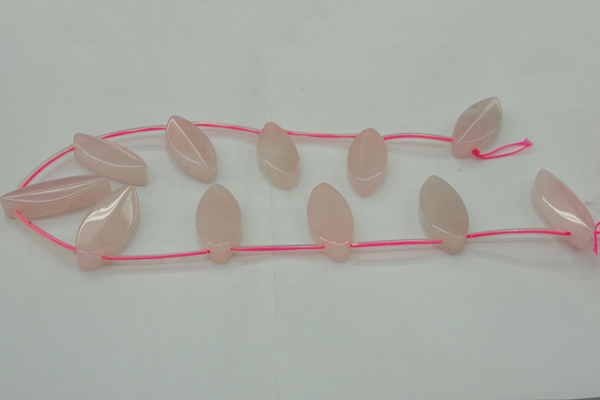 CRQ738 Top drilled 15*35mm marquise rose quartz beads