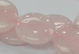 CRQ74 15.5 inches 30mm flat round natural rose quartz beads