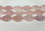 CRQ756 15.5 inches 25*35mm flat teardrop rose quartz beads