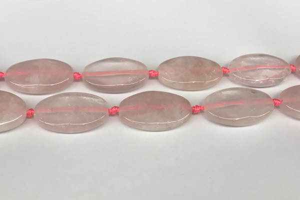 CRQ759 15.5 inches 25*40mm oval rose quartz beads