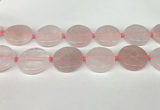 CRQ761 15.5 inches 30mm flat round rose quartz beads