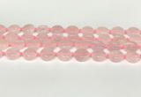 CRQ765 15.5 inches 14mm flat round rose quartz beads