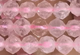 CRQ775 15.5 inches 6mm faceted nuggets rose quartz beads