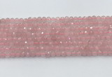 CRQ785 15.5 inches 5mm faceted round rose quartz beads wholesale