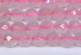 CRQ795 15.5 inches 4mm faceted round rose quartz gemstone beads