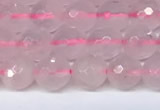 CRQ796 15.5 inches 6mm faceted round rose quartz gemstone beads