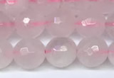 CRQ797 15.5 inches 8mm faceted round rose quartz gemstone beads