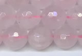 CRQ798 15.5 inches 10mm faceted round rose quartz gemstone beads