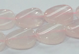 CRQ80 15.5 inches 15*20mm twisted oval natural rose quartz beads