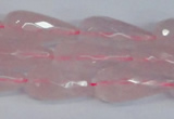 CRQ810 15.5 inches 12*25mm faceted teardrop rose quartz beads