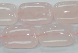 CRQ82 15.5 inches 18*25mm rectangle natural rose quartz beads