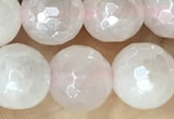 CRQ861 15 inches 8mm faceted round AB-color rose quartz beads