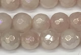 CRQ865 15 inches 6mm faceted round AB-color rose quartz beads