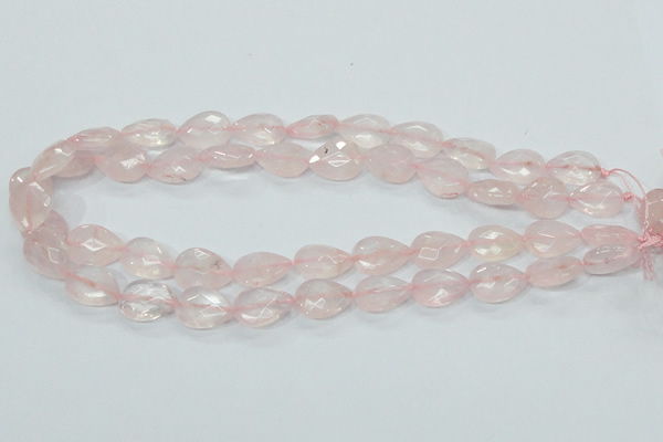 CRQ87 15.5 inches 12*18mm faceted teardrop natural rose quartz beads