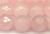 CRQ876 15 inches 8mm faceted round rose quartz beads