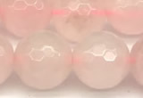 CRQ878 15 inches 12mm faceted round rose quartz beads