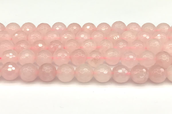 CRQ878 15 inches 12mm faceted round rose quartz beads