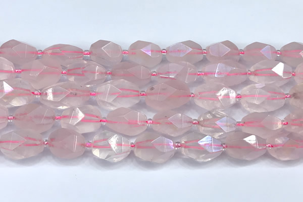 CRQ885 15 inches 11*15mm - 13*20mm faceted nuggets AB-color rose quartz beads