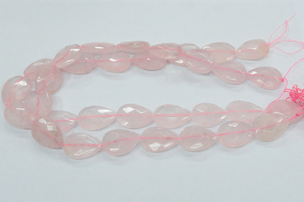 CRQ89 15.5 inches 18*25mm faceted teardrop natural rose quartz beads